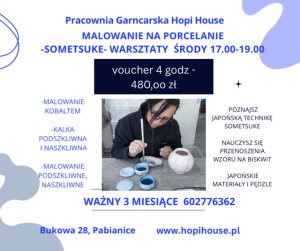 Voucher 4 godz. Malowanie na porcelanie - sometsuke