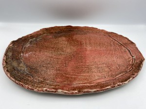 Patera 33 cm.  Szarpane brzegi. Złota lawa.   