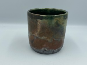 Czarka prosta. Raku.  Czerwona miedź.